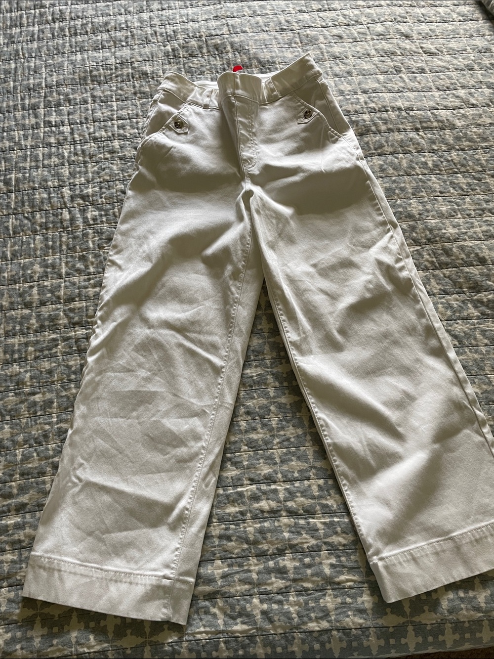SPANX White Cropped Wide-Leg Jeans